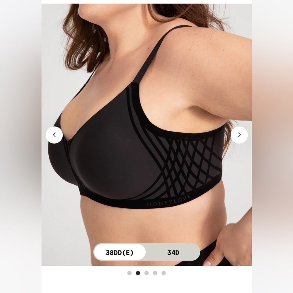NWT Honeylove Silhouette Bra Black 3X New